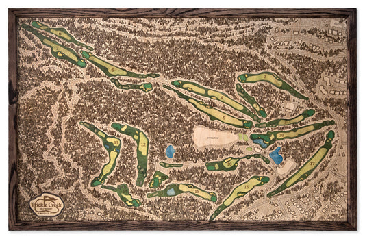 Trickle Creek | Engraved Map with Coloured Inlays