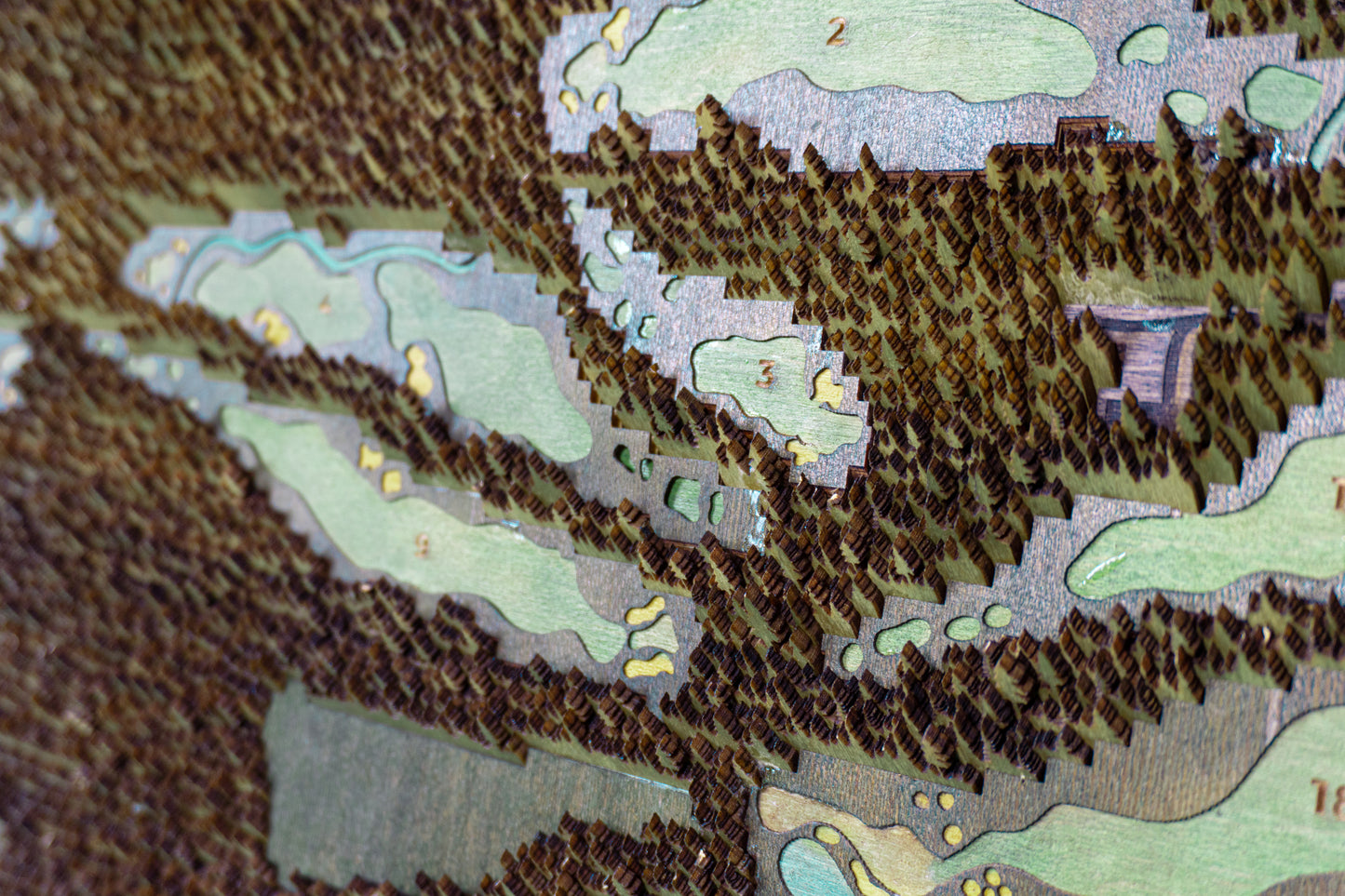 Trickle Creek 3d Wooden Layered Map (32" x 20")