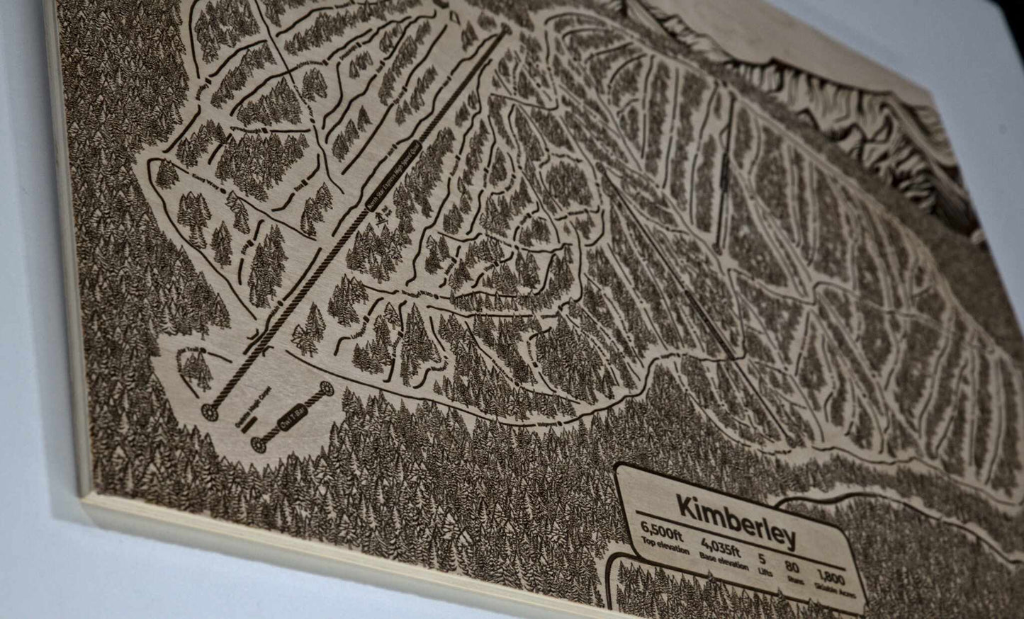 Limited Edition Wooden Ski Map | Kimberley Alpine Resort
