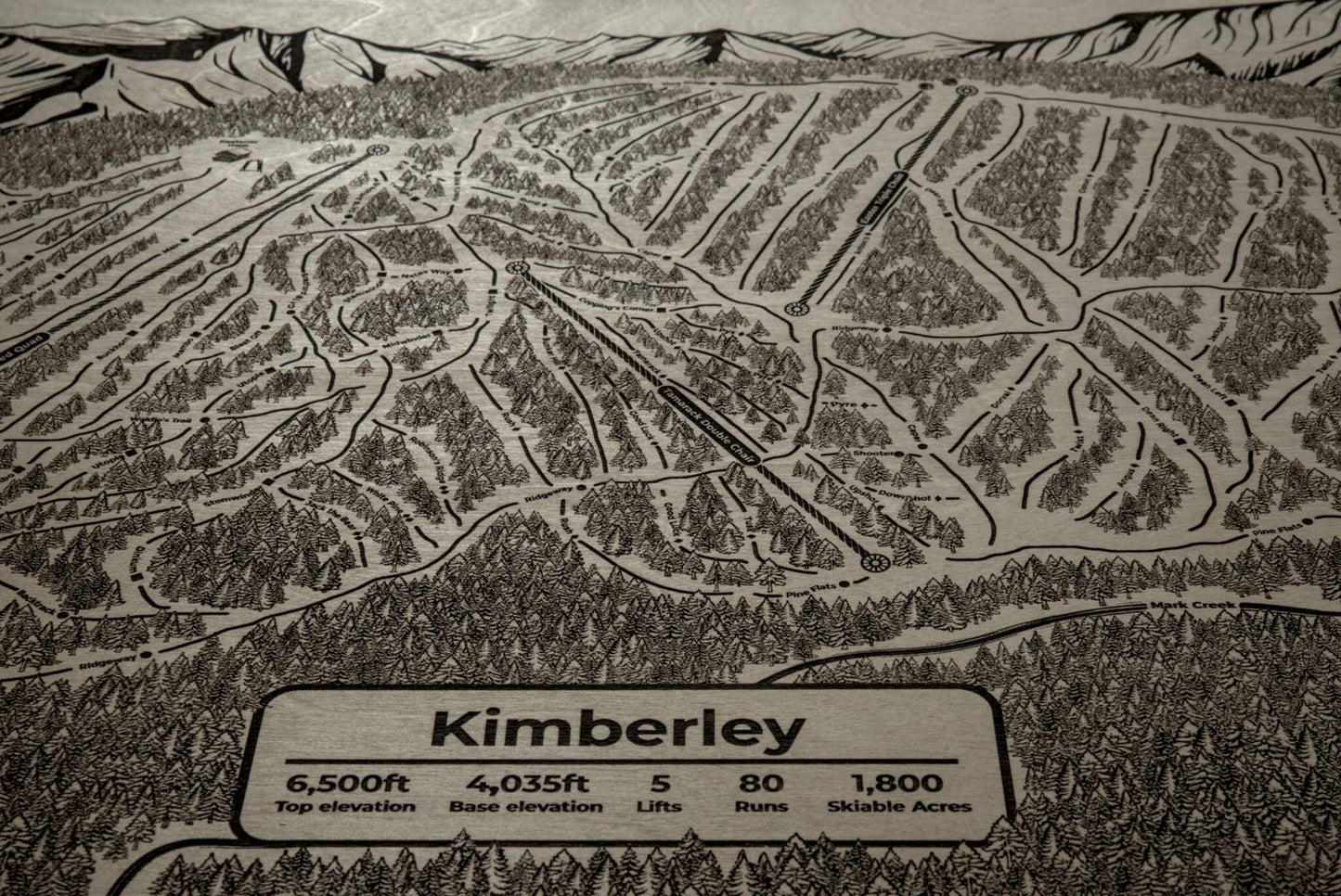 Limited Edition Wooden Ski Map | Kimberley Alpine Resort