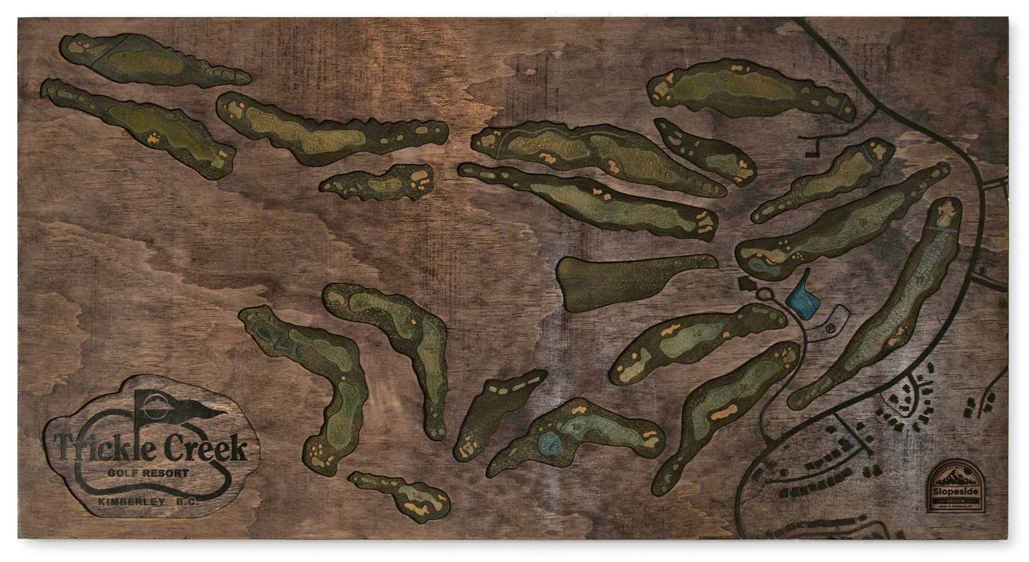 Trickle Creek - 2D Inlay Map 34" x 18"