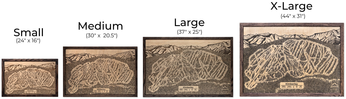 Kimberley Alpine Resort — Wooden Engraved Trail Map