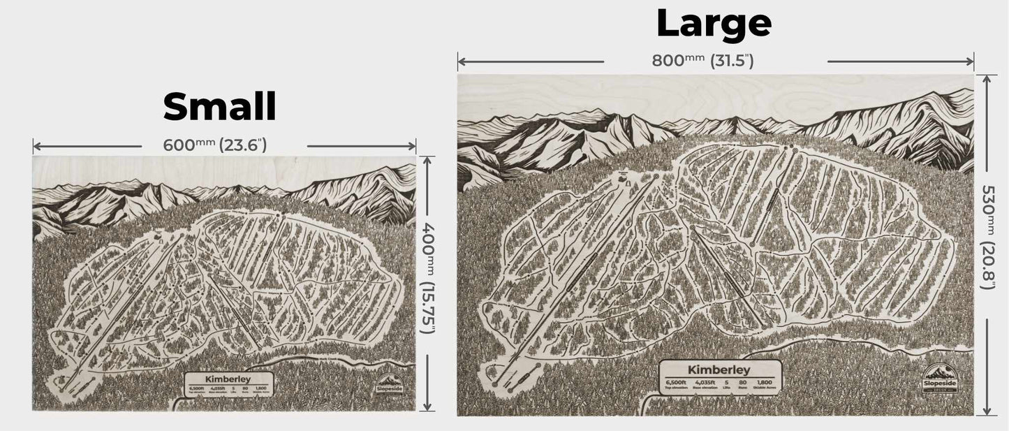 Limited Edition Wooden Ski Map | Kimberley Alpine Resort