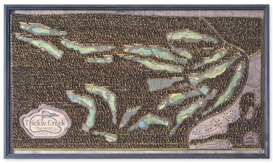 Trickle Creek 3d Wooden Layered Map (32" x 20")