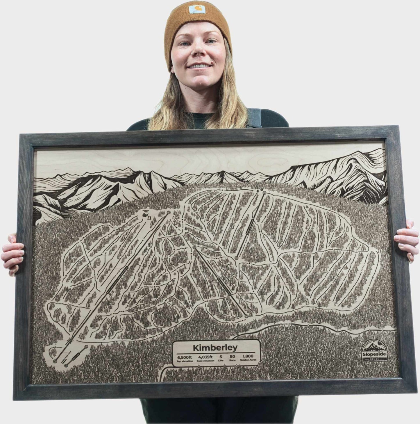 Limited Edition Wooden Ski Map | Kimberley Alpine Resort