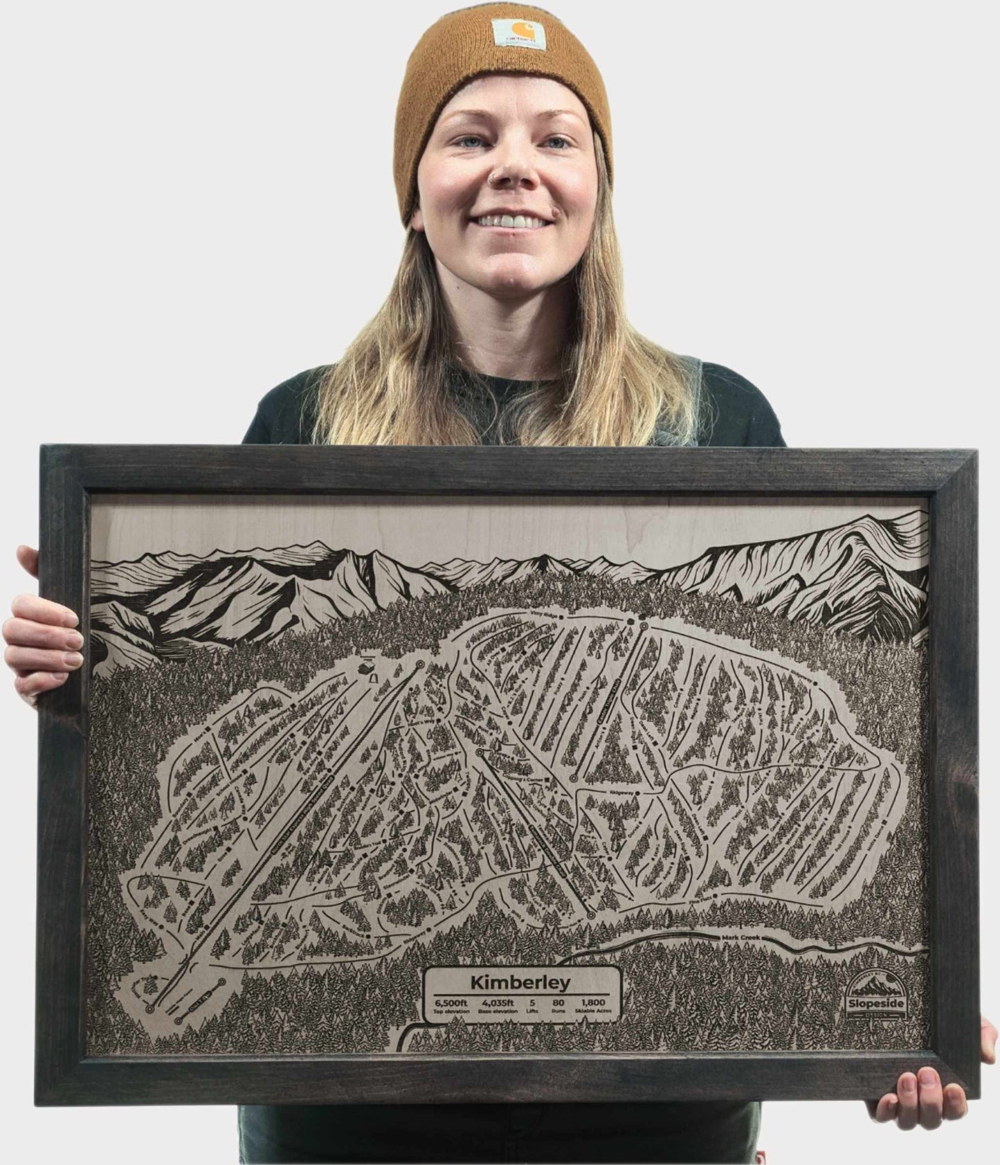 Limited Edition Wooden Ski Map | Kimberley Alpine Resort